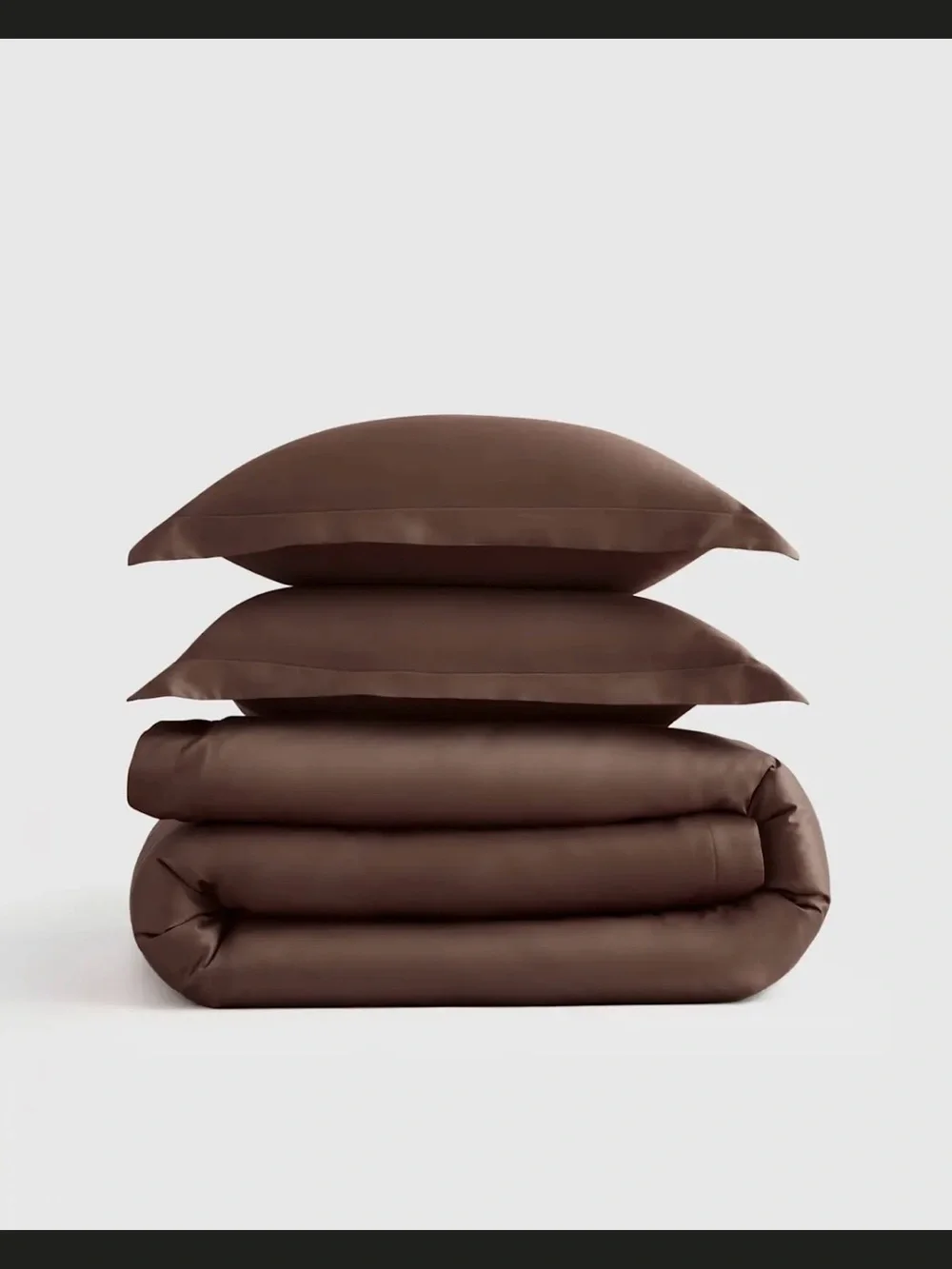 QUINCE GIZA COTTON SATEEN DUVET SET FULL/QUEEN ESPRESSO MSRP$220 NWOT